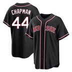B.Red Sox #44 Aroldis Chapman Player Black Out Home Game Gdoa Stitched Jerseys