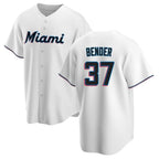 M.Marlins #37 Anthony Bender Player White  Home Game Fdoa Stitched Jerseys