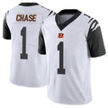 C.Bengals #1 Ja'Marr Chase Player White Color Rush Vapor Untouchable Limted Home Game Gdoa Stitched Jerseys