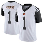 C.Bengals #1 Ja'Marr Chase Player White Color Rush Vapor Untouchable Limted Home Game Gdoa Stitched Jerseys