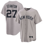 NY.Yankees #27 Giancarlo Stanton Player Gray Game Home Fdoa Stitched Jerseys