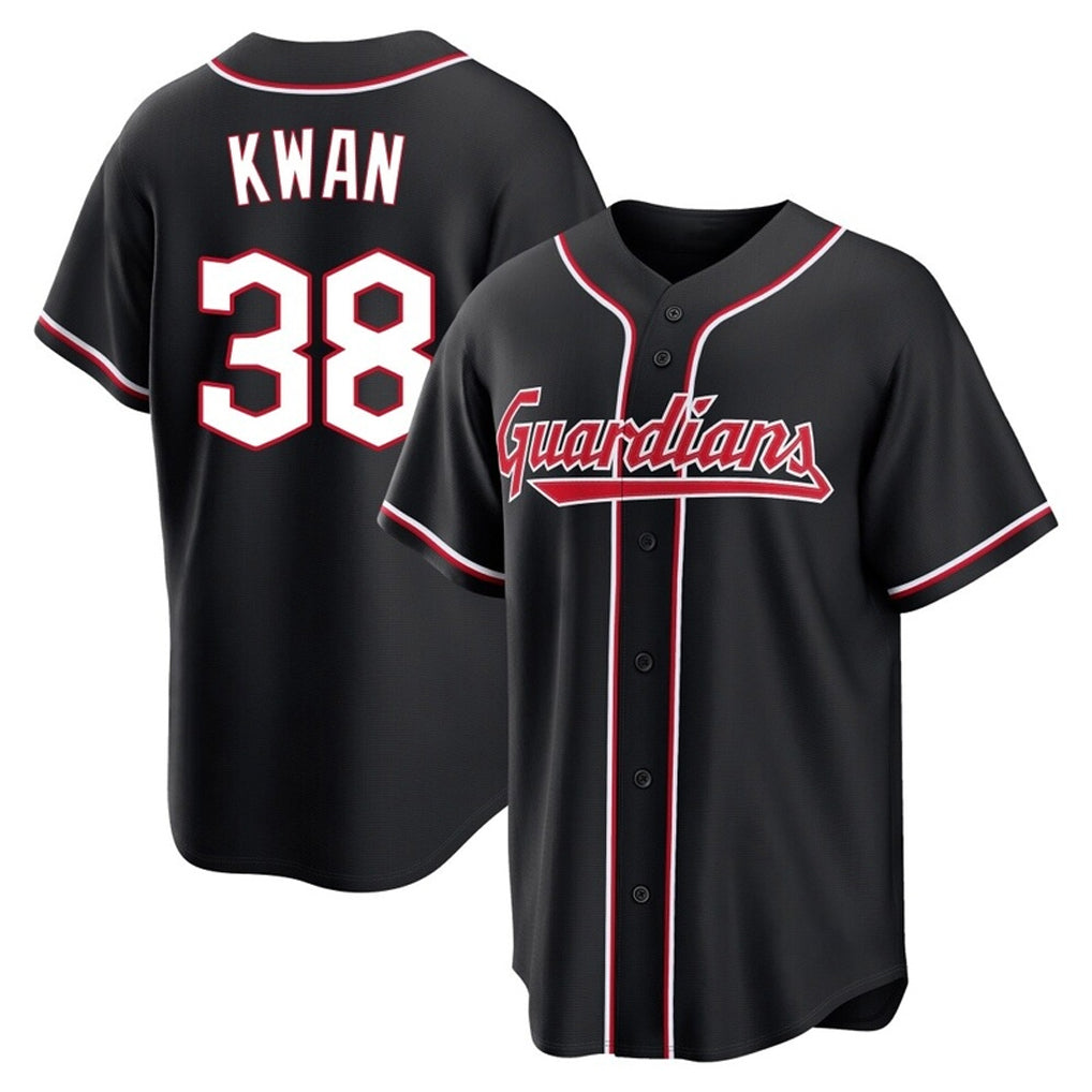C.Guardians #38 Steven Kwan Player Black Fashion Out Home Game Gdoa Stitched Jerseys