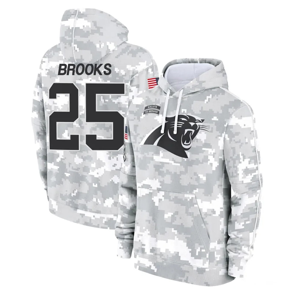 C.Panthers #25 Jonathon Brooks Player Arctic Camo Salute to Service Pullover Hoodies Limited Game Gdoa Stitched Jerseys