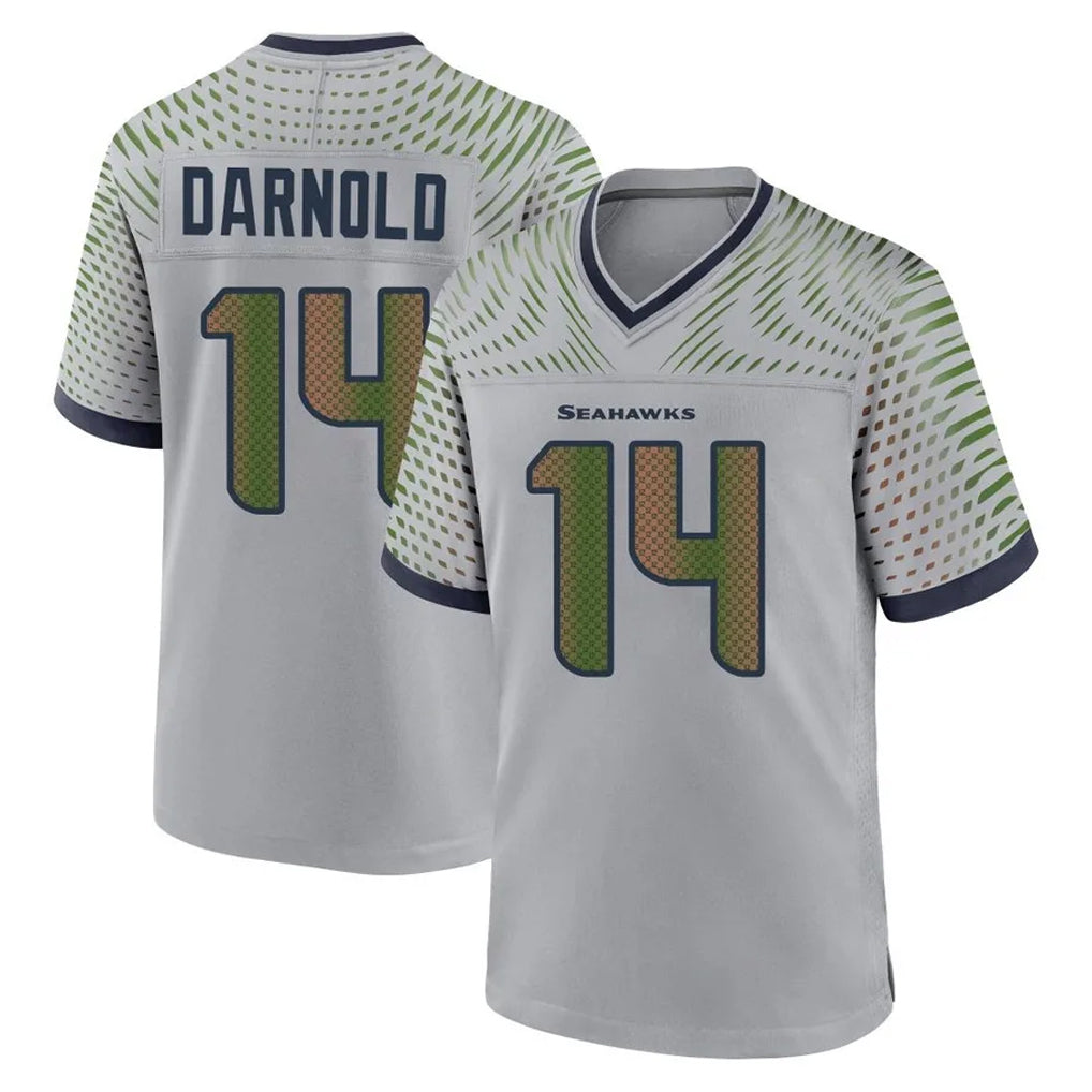 S.Seahawks #14 Sam Darnold Player Grey 2025 Rivalries Collection Home Game Gdoa Stitched Jerseys
