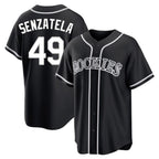 C.Rockies #49 Antonio Senzatela Player Black Fashion Out Home Game Gdoa Stitched Jerseys