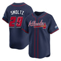 A.Braves #29 John Smoltz Player Navy 2025 Speedway Classic Home Game Gdoa Stitched Jerseys