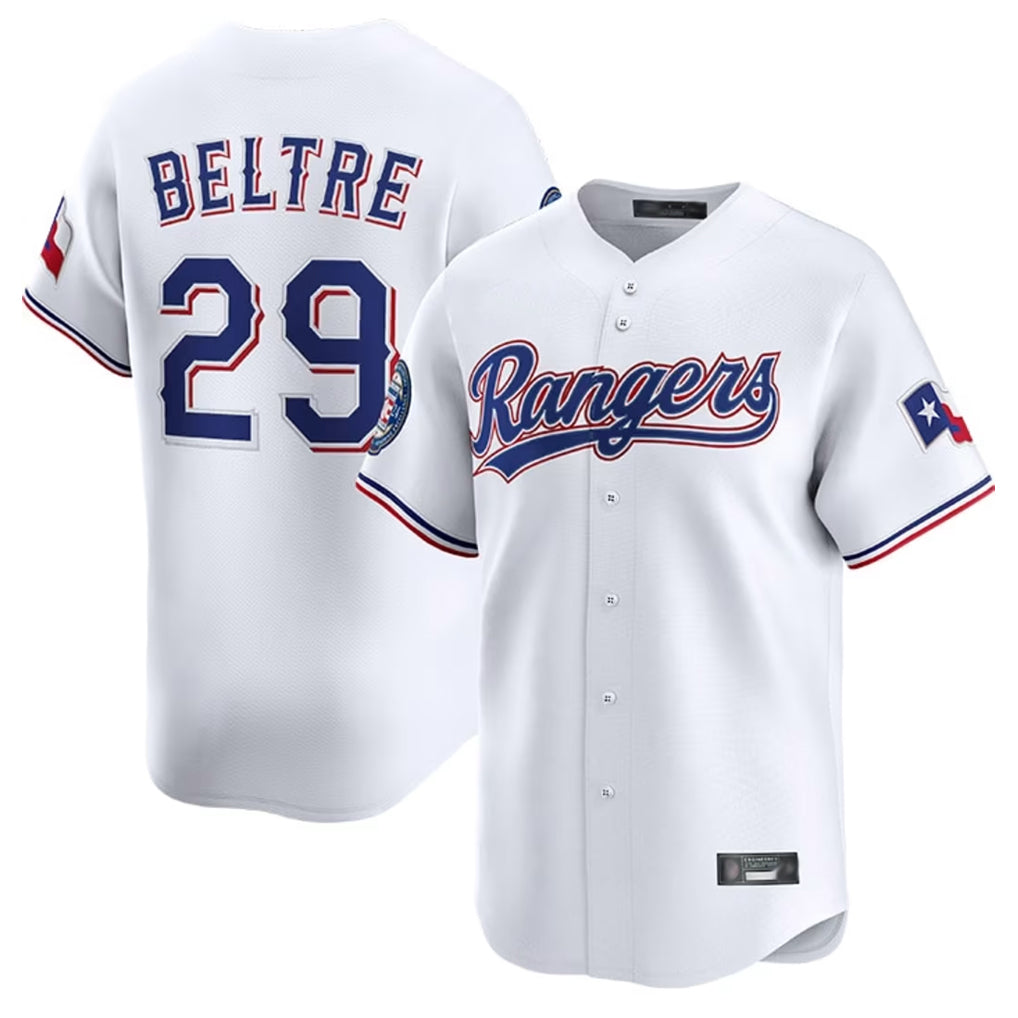 T.Rangers #29 Adrian Beltre Player White Home Limited Fdoa Stitched Jerseys