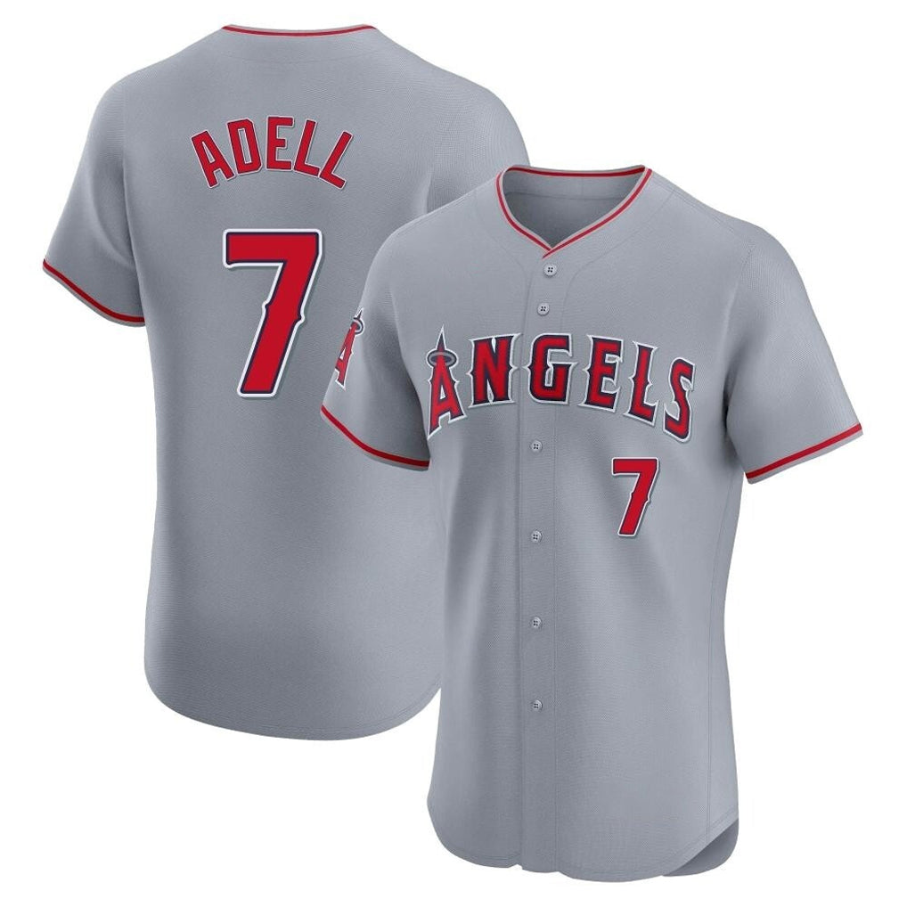 LA.Angels #7 Jo Adell Player Gray Home Limited Elite Fdoa Stitched Jerseys