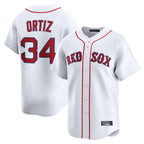 B.Red Sox #34 David Ortiz Player White Limited Home Game Gdoa Stitched Jerseys