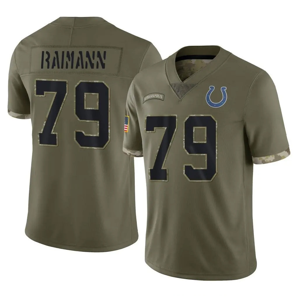 IN.Colts #79 Bernhard Raimann Player Olive Salute To Service Limited Gdoa Stitched Jerseys