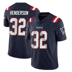 NE.Patriots #32 TreVeyon Henderson Player Navy Vapor Untouchable Home Game Gdoa Stitched Jerseys