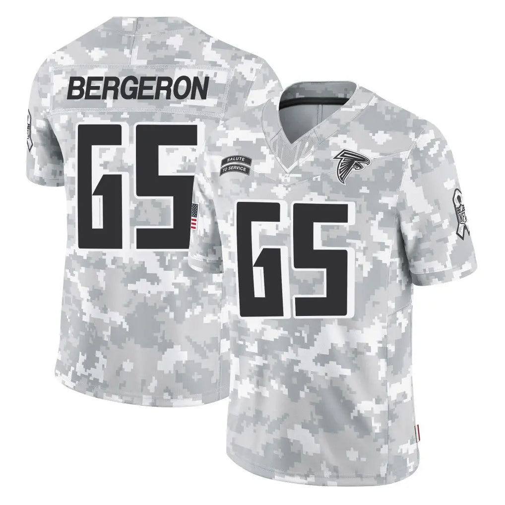 A.Falcons #65 Matthew Bergeron Player Camo Salute to Service Limited Gdoa Stitched Jerseys