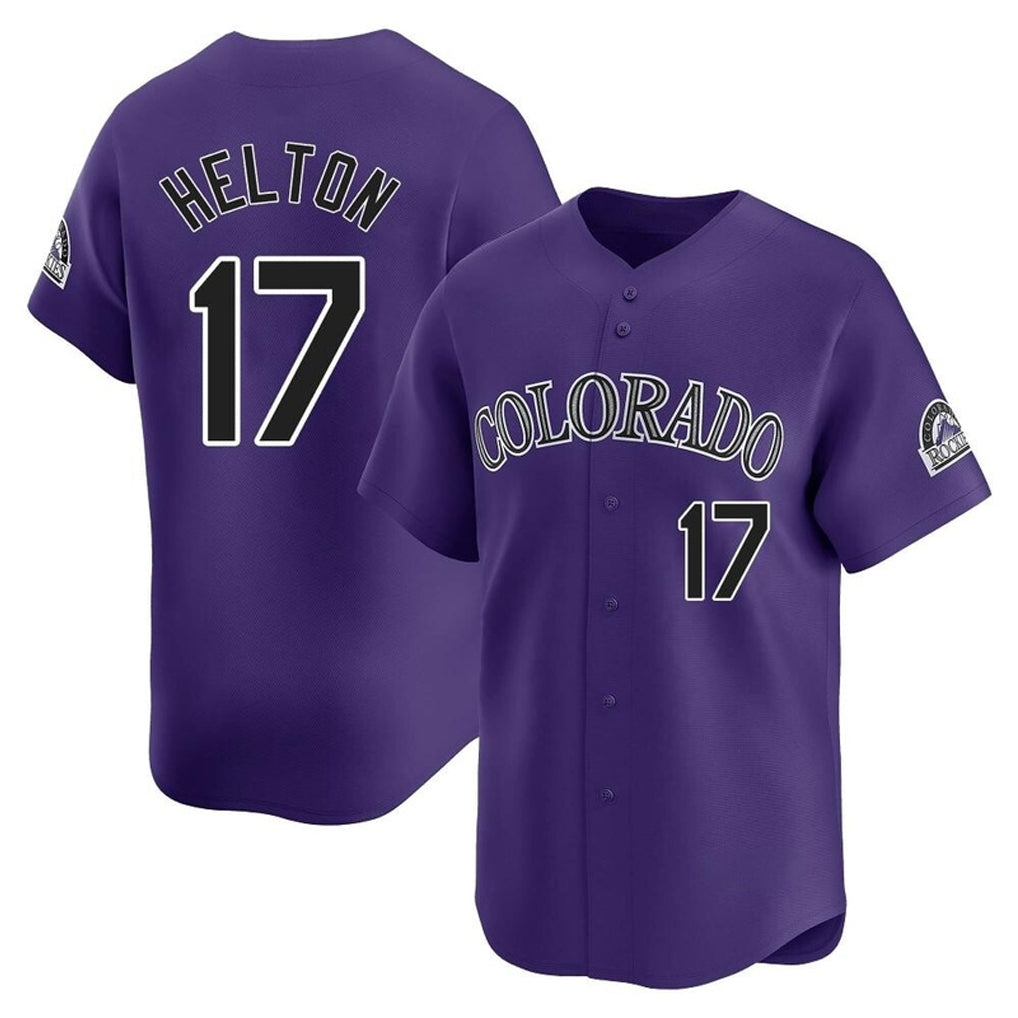 C.Rockies #17 Todd Helton Player Purple Limited Home Gdoa Stitched Jerseys