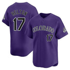C.Rockies #17 Todd Helton Player Purple Limited Home Gdoa Stitched Jerseys