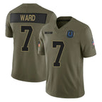 IN.Colts #7 Charvarius Ward Sr. Player Olive 2025 Salute To Service Limited Game Gdoa Stitched Jerseys