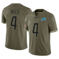 D.Lions #4 D.J. Reed Player Olive Salute To Service Limited Gdoa Stitched Jerseys