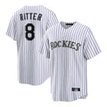 C.Rockies #8 Ryan Ritter Player White Game Home Gdoa Stitched Jerseys