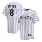C.Rockies #8 Ryan Ritter Player White Game Home Gdoa Stitched Jerseys