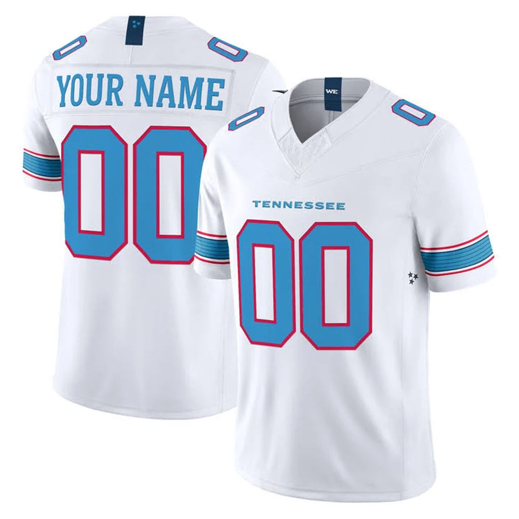 Custom T.Titans White Limited Vapor F.U.S.E. Home Game Any Name & Numbers Gdoa Stitched Jerseys