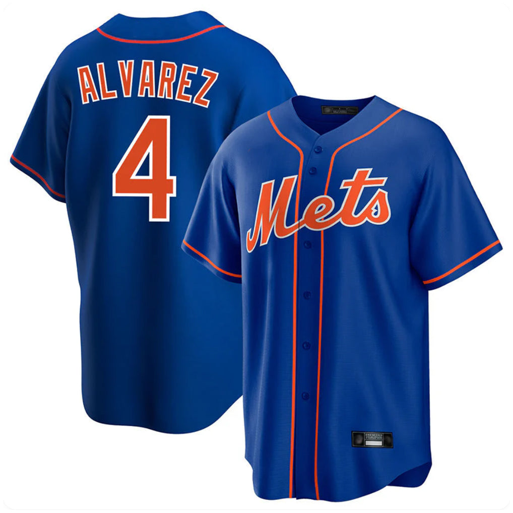 NY.Mets #4 Francisco Alvarez Player Royal Home Game Fdoa Stitched Jerseys