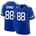 S.Seahawks #88 AJ Barner Player Royal Throwback Home Game Gdoa Stitched Jerseys