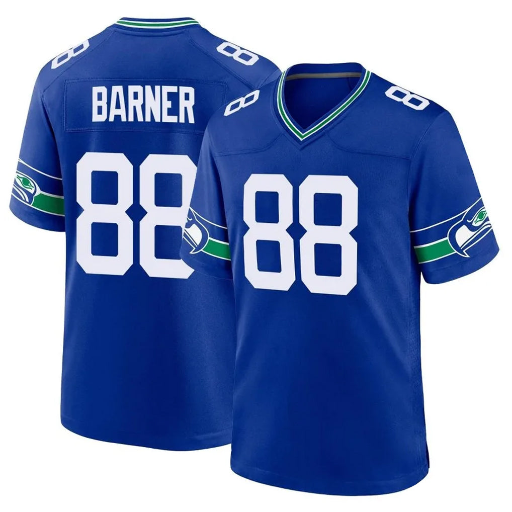 S.Seahawks #88 AJ Barner Player Royal Throwback Home Game Gdoa Stitched Jerseys