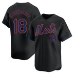NY.Mets #18 Darryl Strawberry Player Black Alternate Home Limited Fdoa Stitched Jerseys