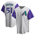 A.Diamondbacks #51 Randy Johnson Purple Replica Alternate Cooperstown Collection Stitched Jerseys