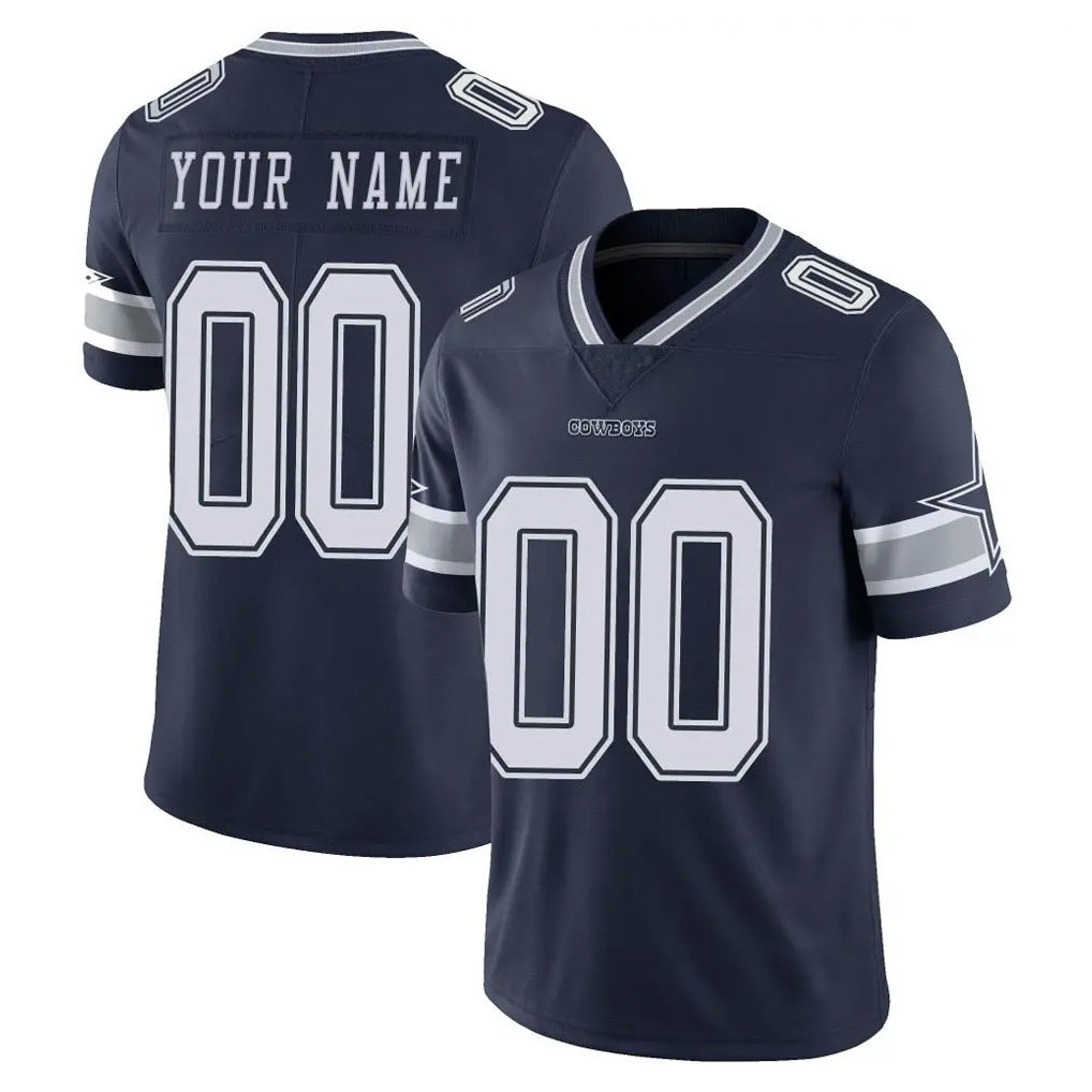 Custom D.Cowboys Navy Vapor Untouchable Limited Home Game Any Name & Numbers Gdoa Stitched Jerseys
