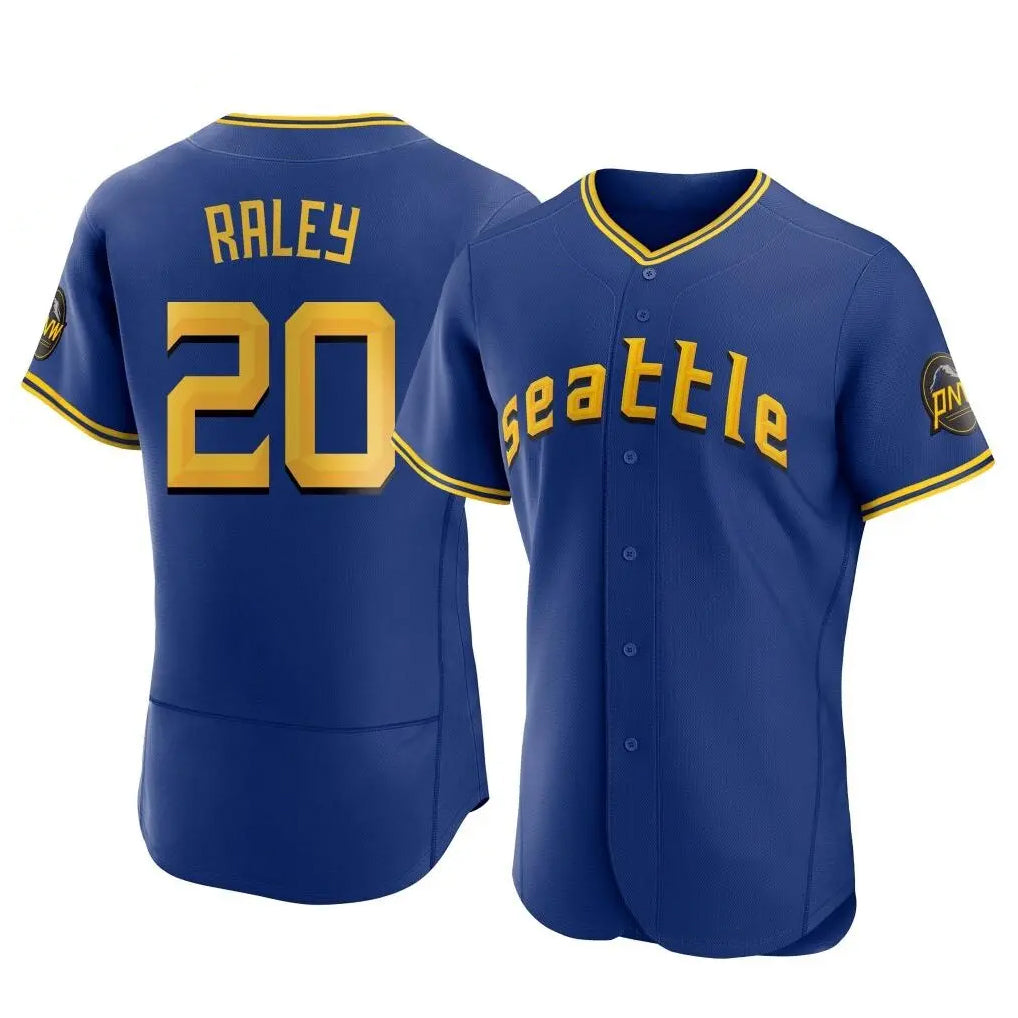 S.Mariners #20 Luke Raley Player Royal City Connect Home Limited Elite Fdoa Stitched Jerseys