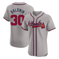 A.Braves #30 Drake Baldwin Player Gray Limited Elite Home Game Gdoa Stitched Jerseys