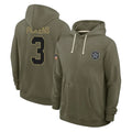 D.Cowboys #3 George Pickens Player Olive Salute to Service Pullover Hoodies Limited Gdoa Stitched Jerseys