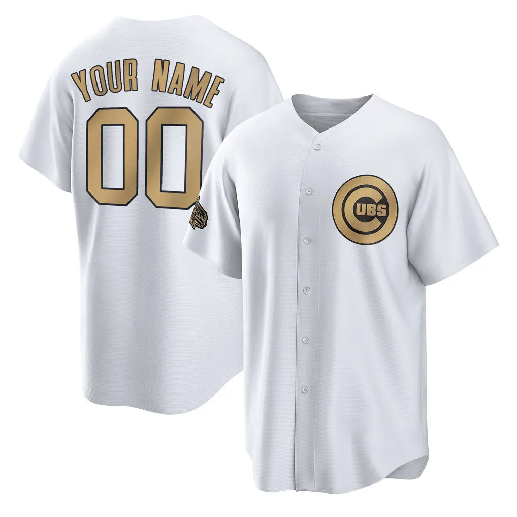 Custom C.Cubs White All-Star Home Game Any Name & Number Gdoa Stitched Jerseys