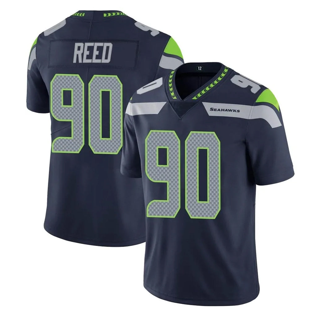 S.Seahawks #90 Jarran Reed Player Navy Limited Vapor Untouchable Home Game Gdoa Stitched Jerseys
