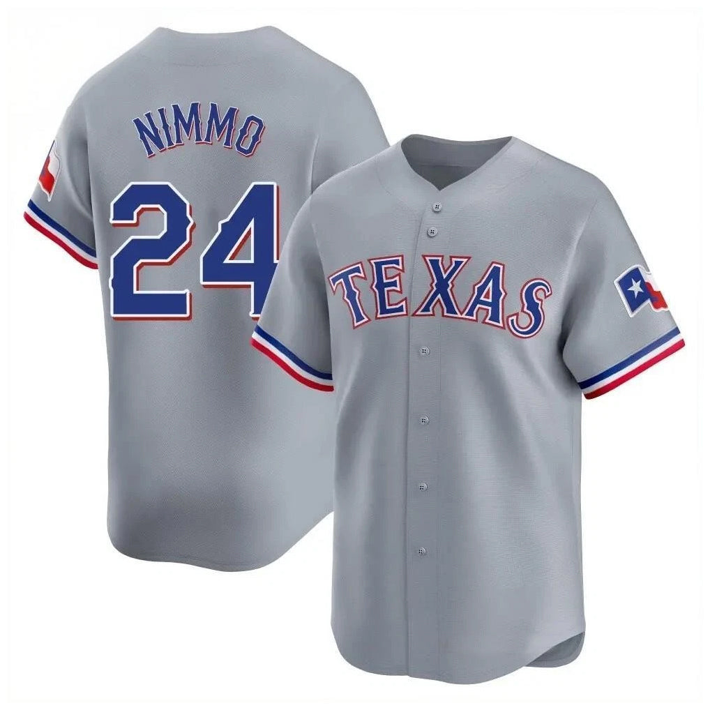 T.Rangers #24 Brandon Nimmo Player Gray Home Limited Fdoa Stitched Jerseys