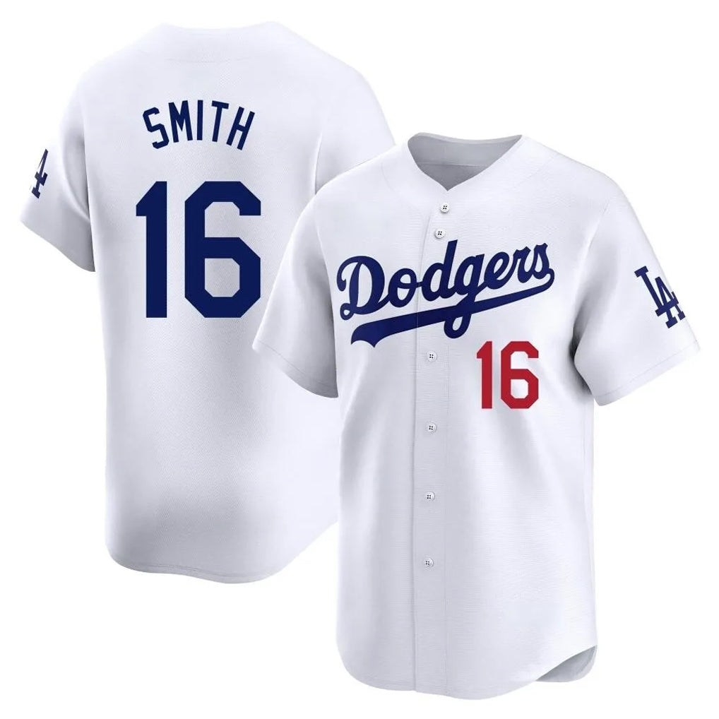 LA.Dodgers #16 Will Smith Player White Limited Home Fdoa Stitched Jerseys