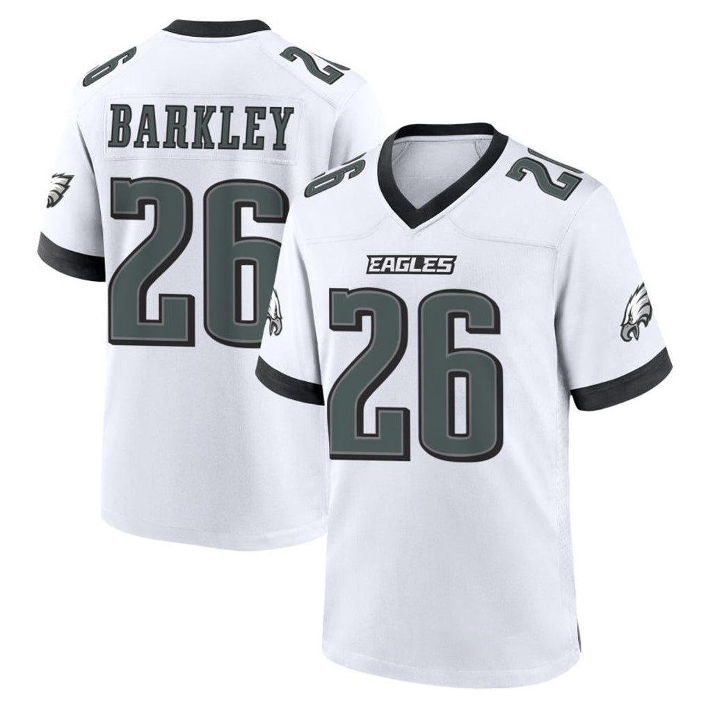 P.Eagles #26 Saquon Barkley Player White Game Home Gdoa Stitched Jerseys