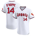 LA.Angels #14 Logan O'Hoppe Player White T-shirt Home Limited Elite Fdoa Stitched Jerseys