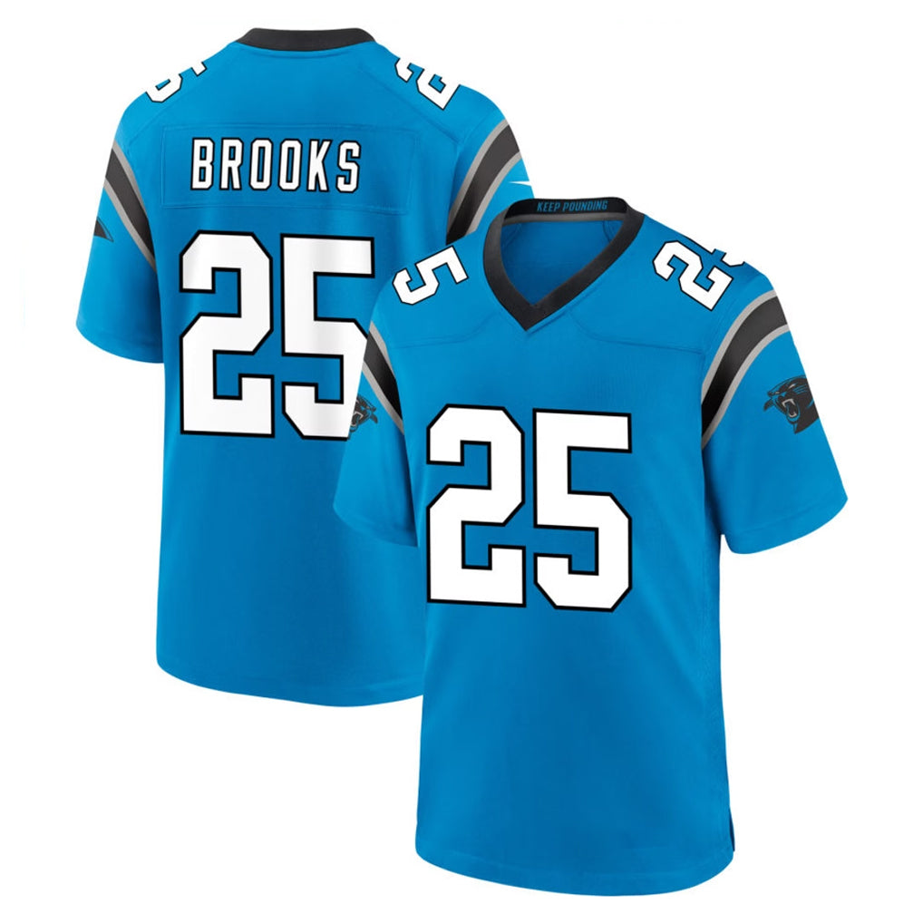C.Panthers #25 Jonathon Brooks Player Blue Home Game Gdoa Stitched Jerseys