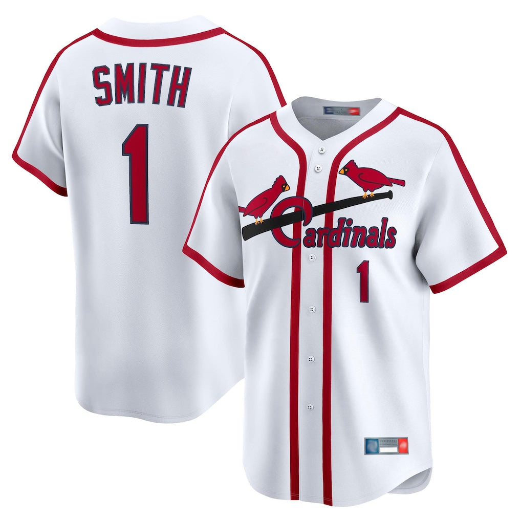 St. Louis Cardinals #1 Ozzie Smith Player White Throwback Cooperstown Collection Limited Fdoa Stitched Jerseys