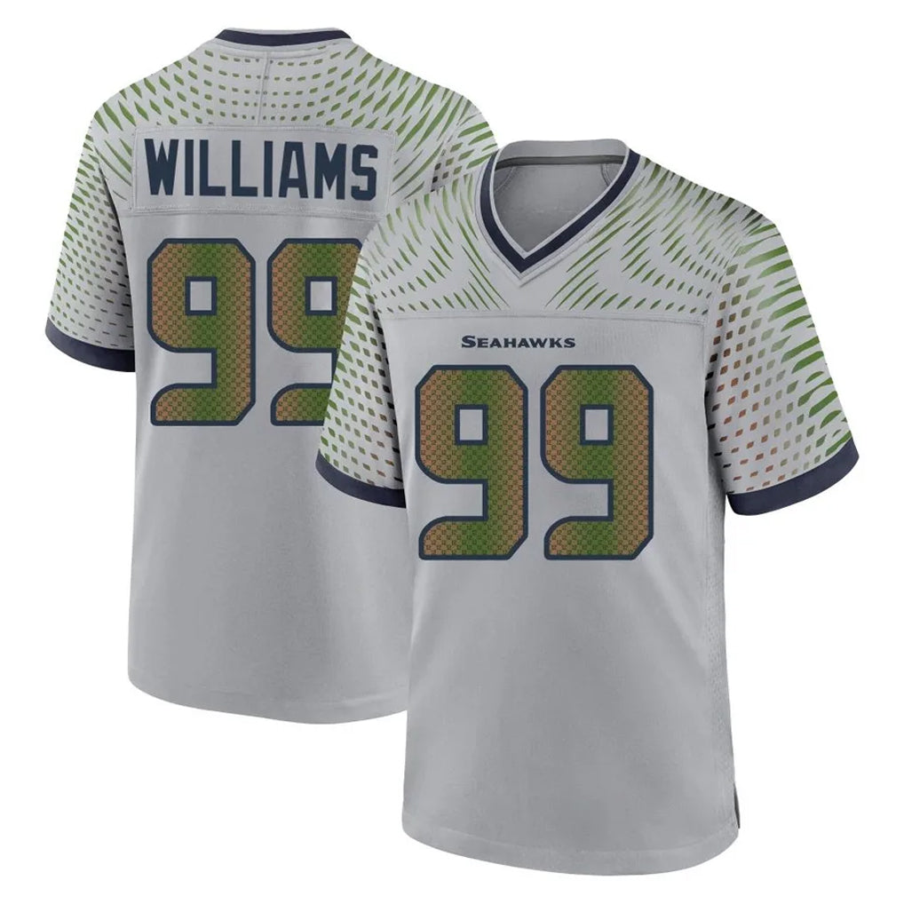 S.Seahawks #99 Leonard Williams Player Grey 2025 Rivalries Collection Home Game Gdoa Stitched Jerseys
