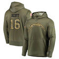 LA.Chargers #16 J.K. Scott Player Olive Salute to Service Pullover Hoodies Home Game Gdoa Stitched Jerseys