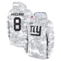 NY.Giants #8 Jevon Holland Player Arctic Camo Salute to Service Pullover Hoodies Limited Game Gdoa Stitched Jerseys