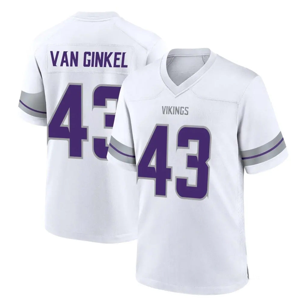 M.Vikings #43 Andrew Van Ginkel Player White Alternate Home Game Gdoa Stitched Jerseys