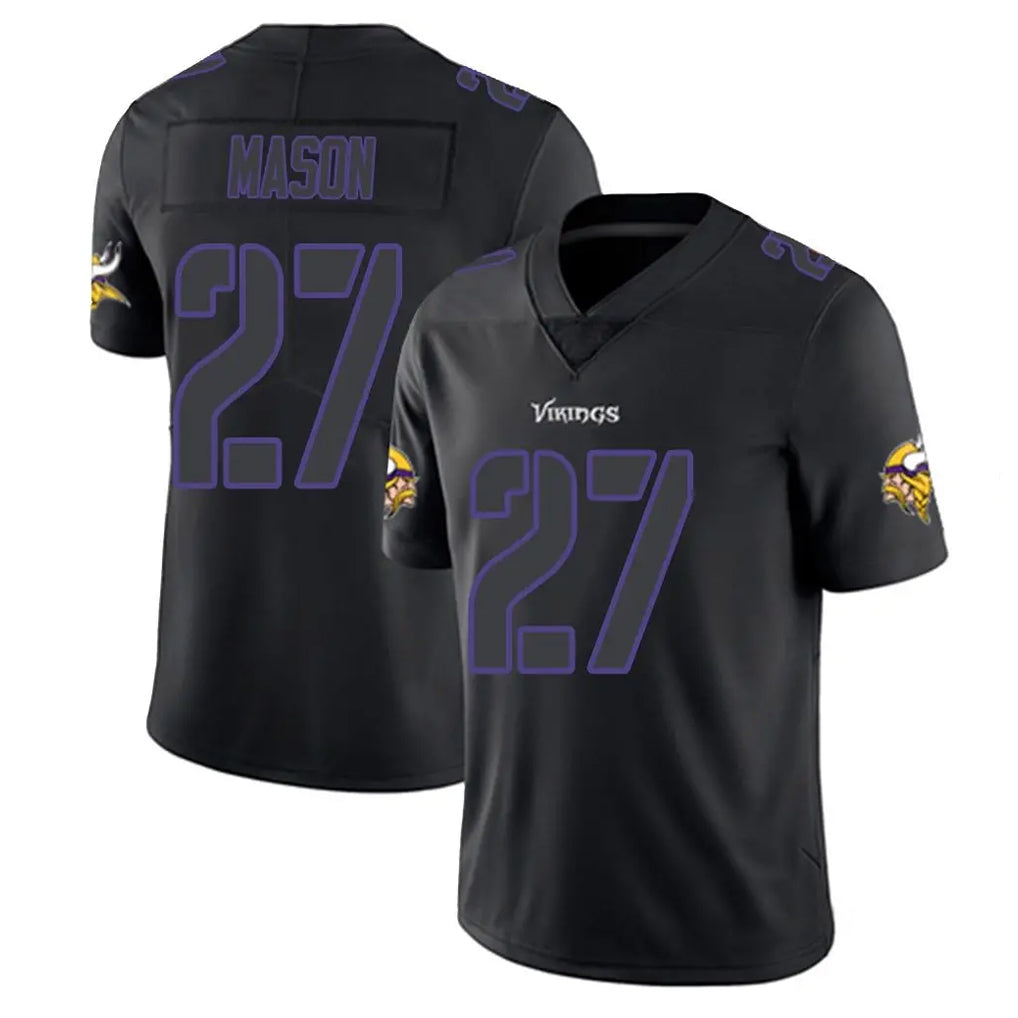 M.Vikings #27 Jordan Mason Player Black Impact LImited Home Game Gdoa Stitched Jerseys