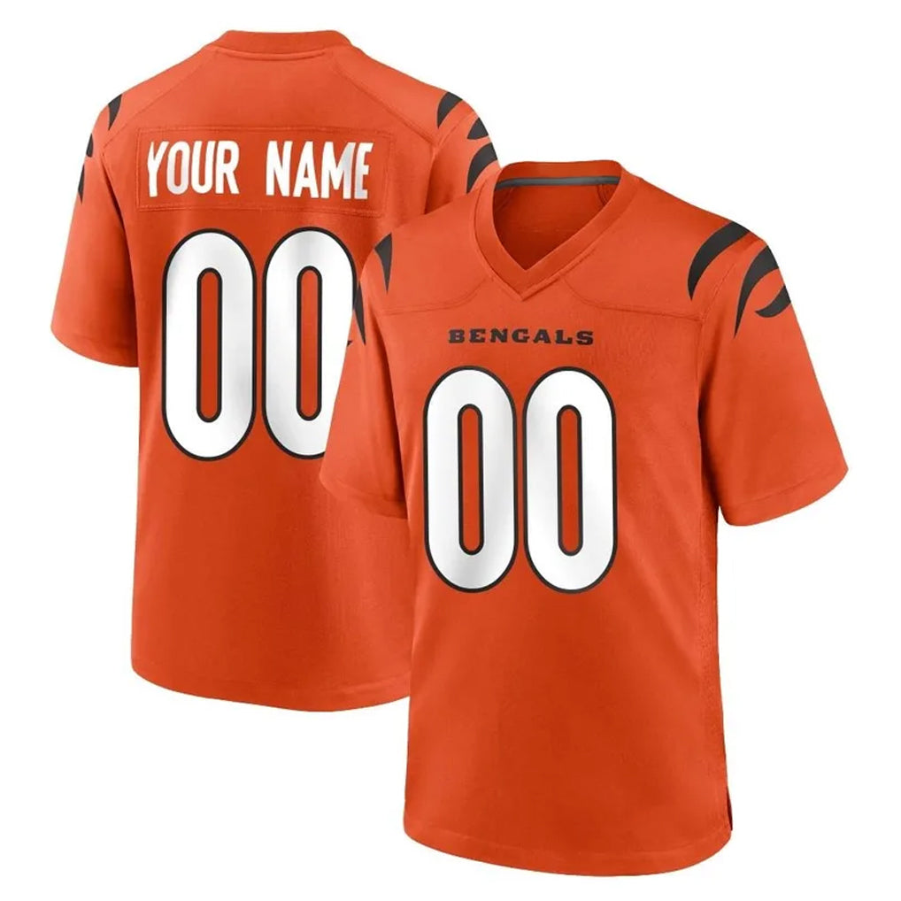 Custom C.Bengals Orange Home Game Any Name & Numbers Gdoa Stitched Jerseys