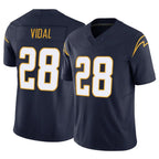 LA.Chargers #28 Kimani Vidal Player Navy Limited Vapor F.U.S.E. Home Game Gdoa Stitched Jerseys