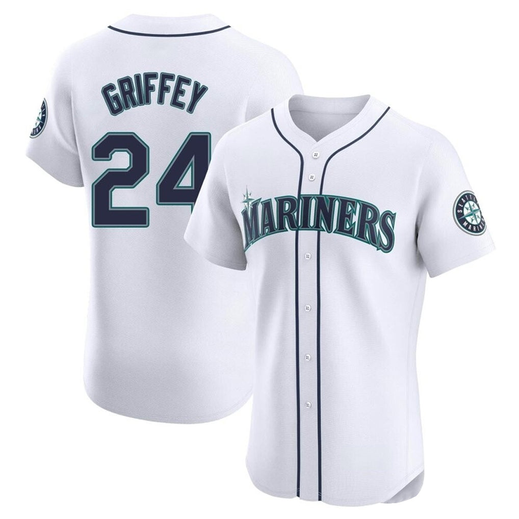 S.Mariners #24 Ken Griffey Jr Player White Home Limited Elite Fdoa Stitched Jerseys