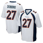 D.Broncos #27 J.K. Dobbins Player White Game Gdoa Stitched Jerseys