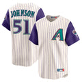 A.Diamondbacks #51 Randy Johnson Player Cream Throwback Cooperstown Collection Limited Gdoa Stitched Jerseys